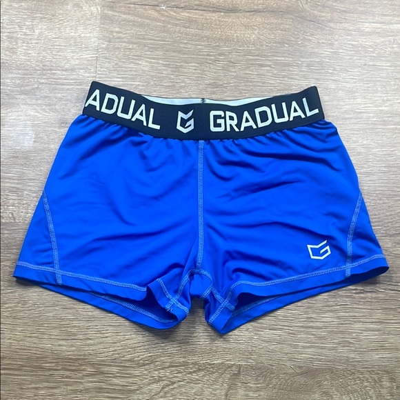 Blue and Grey Spandex Shorts - Picture 1 of 8